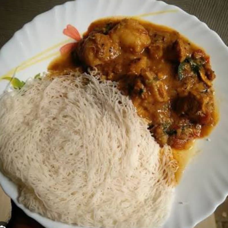 Idiappam with Chicken Curry
