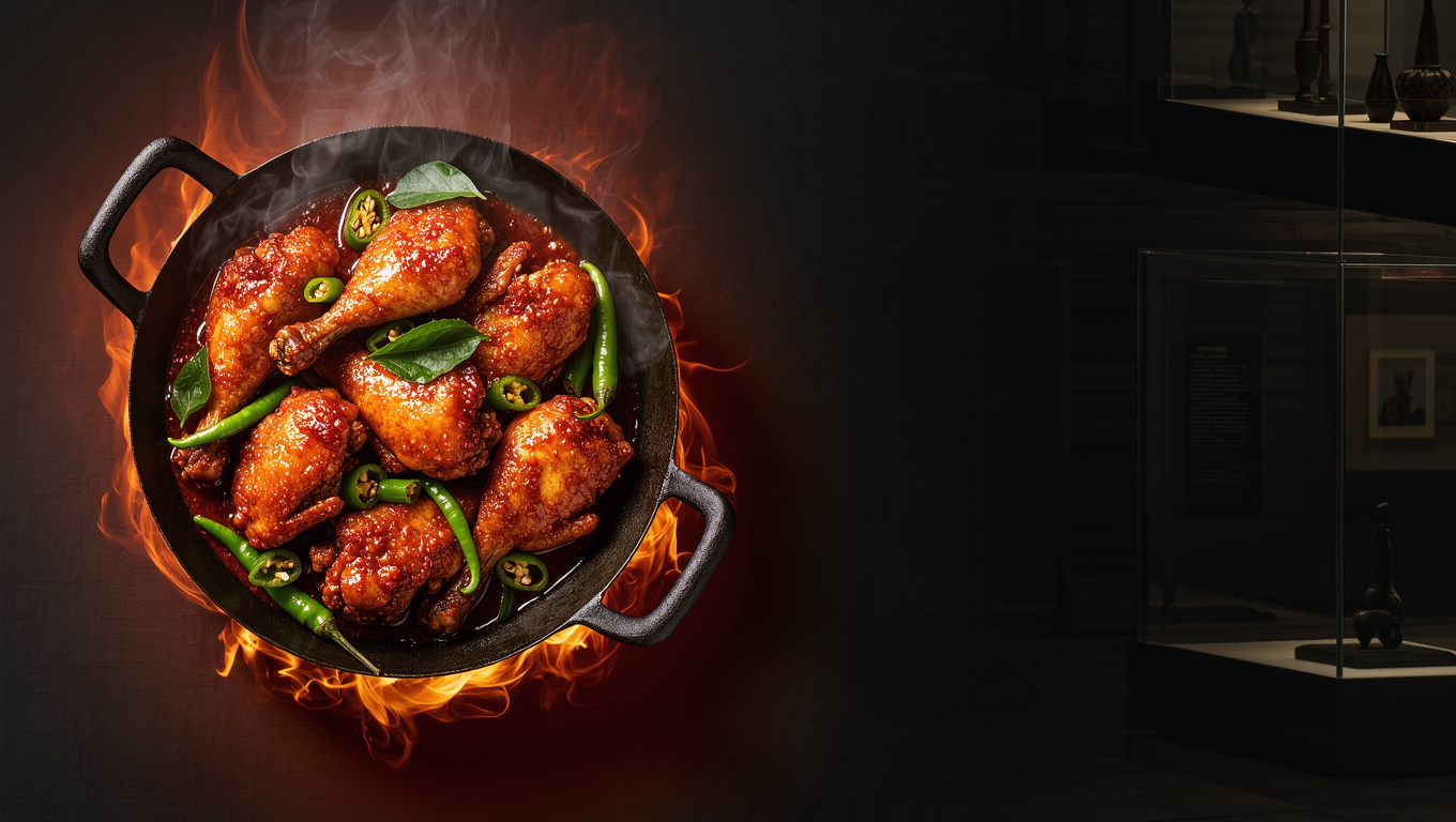 Chicken 65 tossed in a flaming kadai
